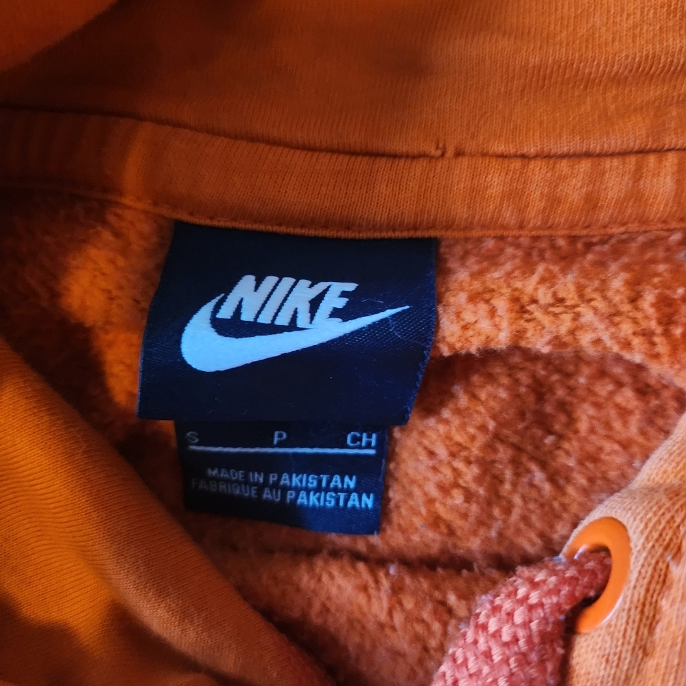Nike Men's 100% Cotton Orange Hoodie Size Small - Picture 5 of 6